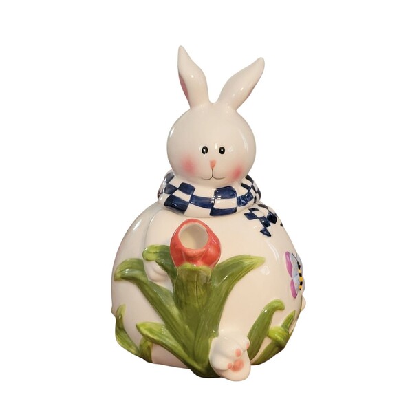 Mercuries 5 Pc Easter Bunny Tea Set Springtime Bunny Ceramic Tea Pot Sugar Cream - Picture 5 of 16